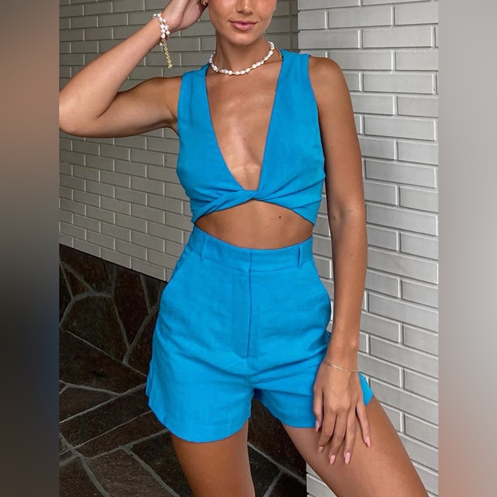 💕HOST PICK💕 Blue two piece shorts set